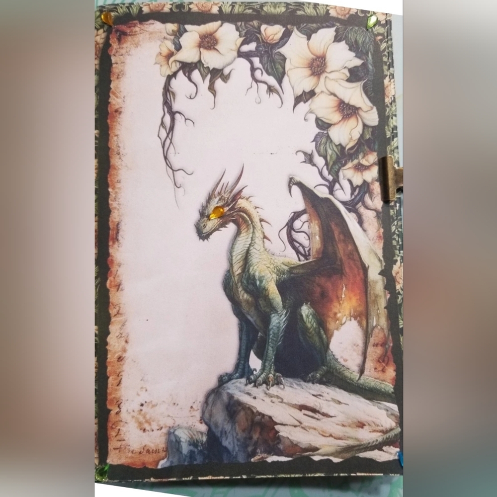 Junk Journal Booklet "MYSTICAL DRAGON" SORCERESS HANDMADE FULL SIZE 5.5x8.5 40pg